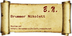 Brummer Nikolett névjegykártya
